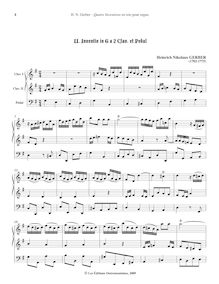 Partition , Inventio en G a 2 Clav. et pédale, Vier Inventionen für Orgel