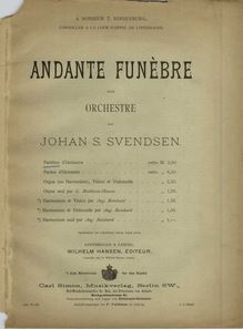 Partition couverture couleur, Andante Funebre, Svendsen, Johan