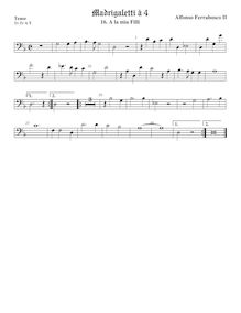 Partition ténor viole de gambe 2, basse clef, Madrigaletti, Ferrabosco Jr., Alfonso par Alfonso Ferrabosco Jr.