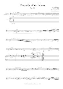 Partition Piano reduction (C - major, orig.), Fantaisie et Variations pour clarinette et orchestre, Op.21