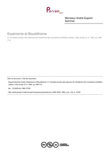 Essénisme et Bouddhisme - article ; n°4 ; vol.124, pg 698-715
