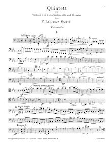 Partition de violoncelle, Piano quintette, Smith, F. Lorenz