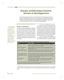 Énergie, problématique hommes- femmes et développement