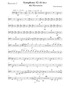 Partition basson 2, Symphony No.2, E minor, Rondeau, Michel par Michel Rondeau