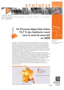 En Provence-Alpes-Côte dAzur 15,7 % des habitants vivent sous le seuil de pauvreté en 2009