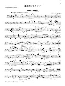 Partition de violoncelle, Piano quatuor No.2, Op.20, C Minor