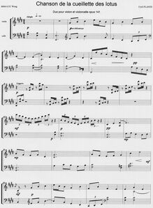 Partition complète, Chanson de la cueillette des lotus, Duo for Violin and Cello