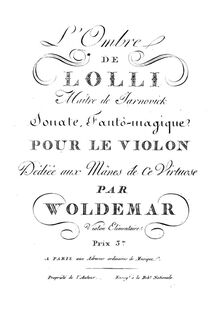 Partition L Ombre de Lolli, Fantomagic sonates, Woldemar, Michel