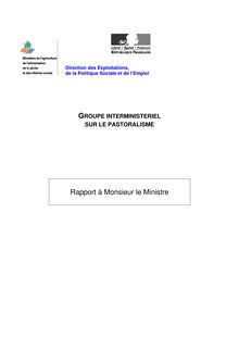 Rapport du Groupe interministériel sur le pastoralisme au ministre de l agriculture, de l alimentation, de la pêche et des affaires rurales
