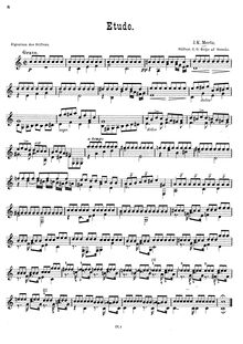 Partition complète, Etude, C major, Mertz, Johann Kaspar