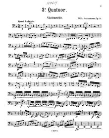 Partition violoncelle, corde quatuor No.3, Op.18, Stenhammar, Wilhelm
