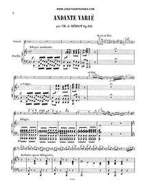 Partition de piano, Air avec Variations No.13, Op.121