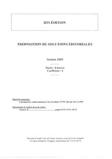 Proposition de solutions éditoriales 2005 BTS Édition