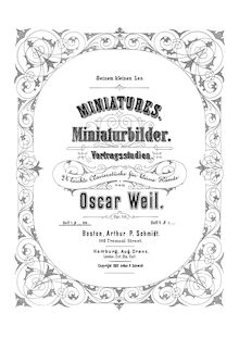 Partition Heft 1, Miniatures, Op.15, Miniaturbilder Vortragsstudien; 24 leichte Clavierstücke für kleine Hände