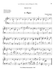 Partition , Fugue (de F. Couperin), Pièces d orgue, Livre d orgue