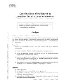 Phrase et modèle de base, Coordination : identification et correction des structures incohérentes
