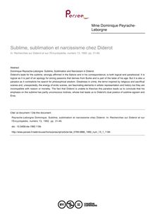 Sublime, sublimation et narcissisme chez Diderot - article ; n°1 ; vol.13, pg 31-46