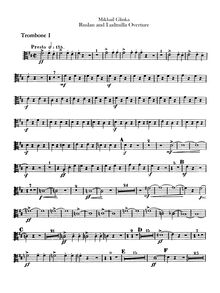 Partition Trombone 1, 2, 3 (ténor, basse clefs), Руслан и Людмила