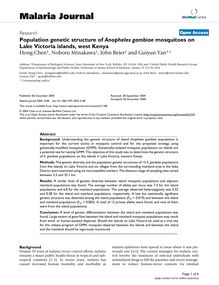 Population genetic structure of Anopheles gambiaemosquitoes on Lake Victoria islands, west Kenya