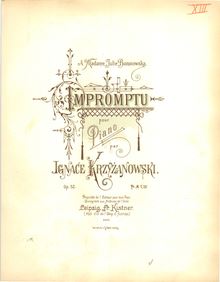 Score, Impromptu, Op.52, Krzyżanowski, Ignacy