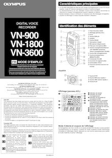 Notice Enregistreur vocal numérique Olympus  VN-3600