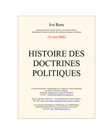 Histoire des doctrines politiques