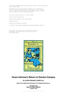 Grace Harlowe s Return to Overton Campus