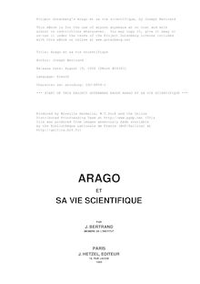 Arago et sa vie scientifique par Joseph Bertrand