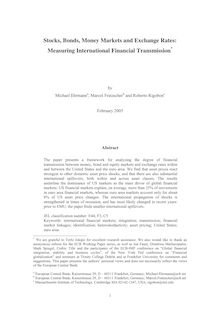 Stocks, Bonds, Money Markets and Exchange Rates: Measuring International Financial Transmission
