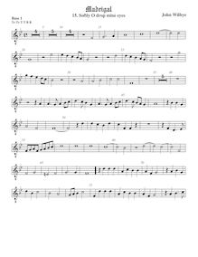Partition viole de basse 1, octave aigu clef, madrigaux - Set 2 par John Wilbye