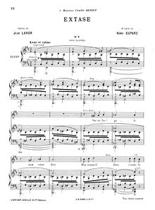 Partition complète (Original key: haut voix), Extase, D major