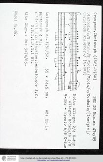 Partition complète et parties, Sinfonia en C major, GWV 509