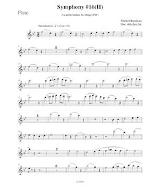 Partition flûte, Symphony No.16, Rondeau, Michel par Michel Rondeau