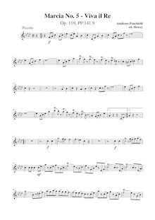 Partition parties complètes, Marcia No.5 - Viva il Re, Op.119, Ponchielli, Amilcare