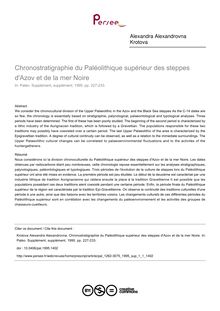 Chronostratigraphie du Paléolithique supérieur des steppes d Azov et de la mer Noire - article ; n°1 ; vol.1, pg 227-233