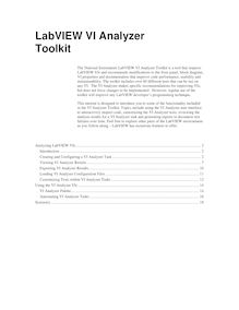 VI Analyzer Toolkit Tutorial