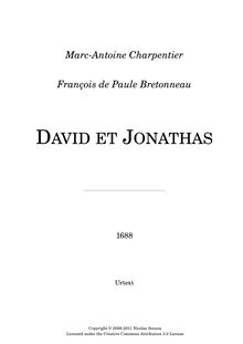 Partition complète (urtext version), David et Jonathas