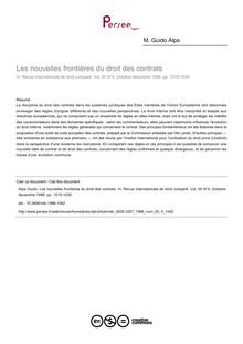 Les nouvelles frontières du droit des contrats - article ; n°4 ; vol.50, pg 1015-1030