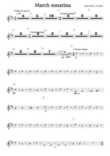 Partition baryton Saxophones, March Sonatina, Bb, Shigeta, Takuya