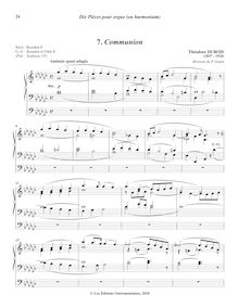 Partition , Communion, Dix pièces pour orgue ou harmonium, Dubois, Théodore