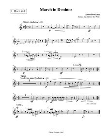 Partition cor 1 (F), March en D minor, D minor, Bruckner, Anton