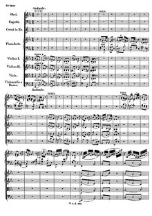 Partition , Andante, Piano Concerto No.15, B♭ major, Mozart, Wolfgang Amadeus
