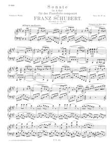 Partition complète, Piano Sonata No.13 en A major, Schubert, Franz