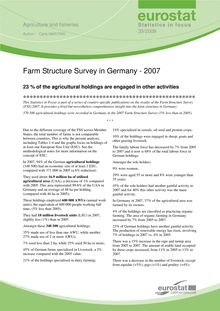 Fram structured survey in Germany - 2007. 23 % of the agricultural holdings are engaged in other activities.