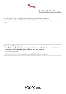 Formation de la légende de saint Eugène de Deuil - article ; n°2 ; vol.109, pg 494-496