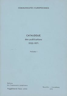 Catalogue des publications 1952-1971