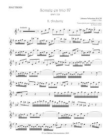 Partition hautbois , partie, orgue Sonata No.4, Trio Sonata, E minor