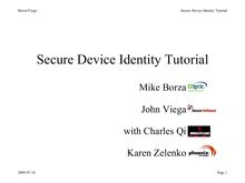 Secure Device Identity Tutorial