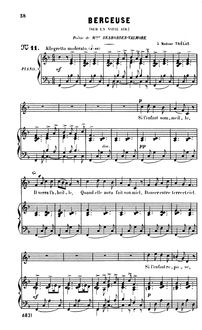 Partition complète (F Major: haut voix et piano), Berceuse (sur un vieil air)