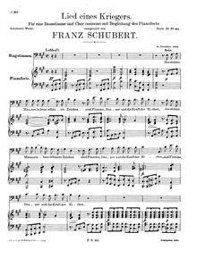 Partition complète, Lied eines Kriegers, D.822, Warrior s Song, Schubert, Franz